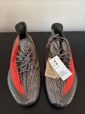 Yeezy Boost 350 V2 Gray Orange Mens Sneakers “Carbon Beluga” colorway
